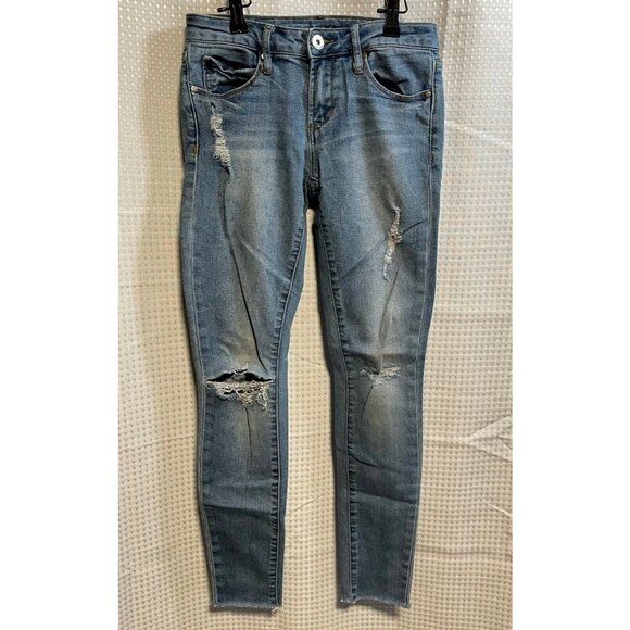 Articles of Society Denim - Articles of Society jeans womens 24 x 27  distressed stretch unhemmed blue